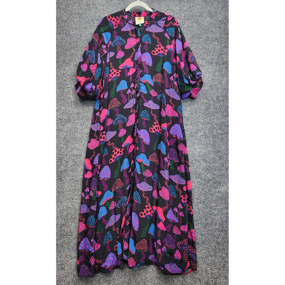 Farm Rio Womens Mushroom Psychedelic Boho Goblincore Maximalist Tassel Kimono XL